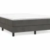 Estructura de cama box spring terciopelo gris oscuro 140x190cm^Clicnbuy