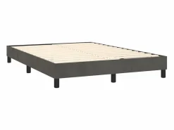 Estructura de cama box spring terciopelo gris oscuro 140x190cm^Clicnbuy