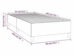 Estructura de cama box spring terciopelo negro 90x190 cm^Clicnbuy Discount
