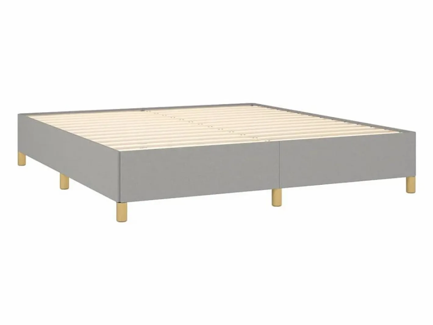 Clicnbuy Estructura de cama box spring tela gris claro 160x200 cm New