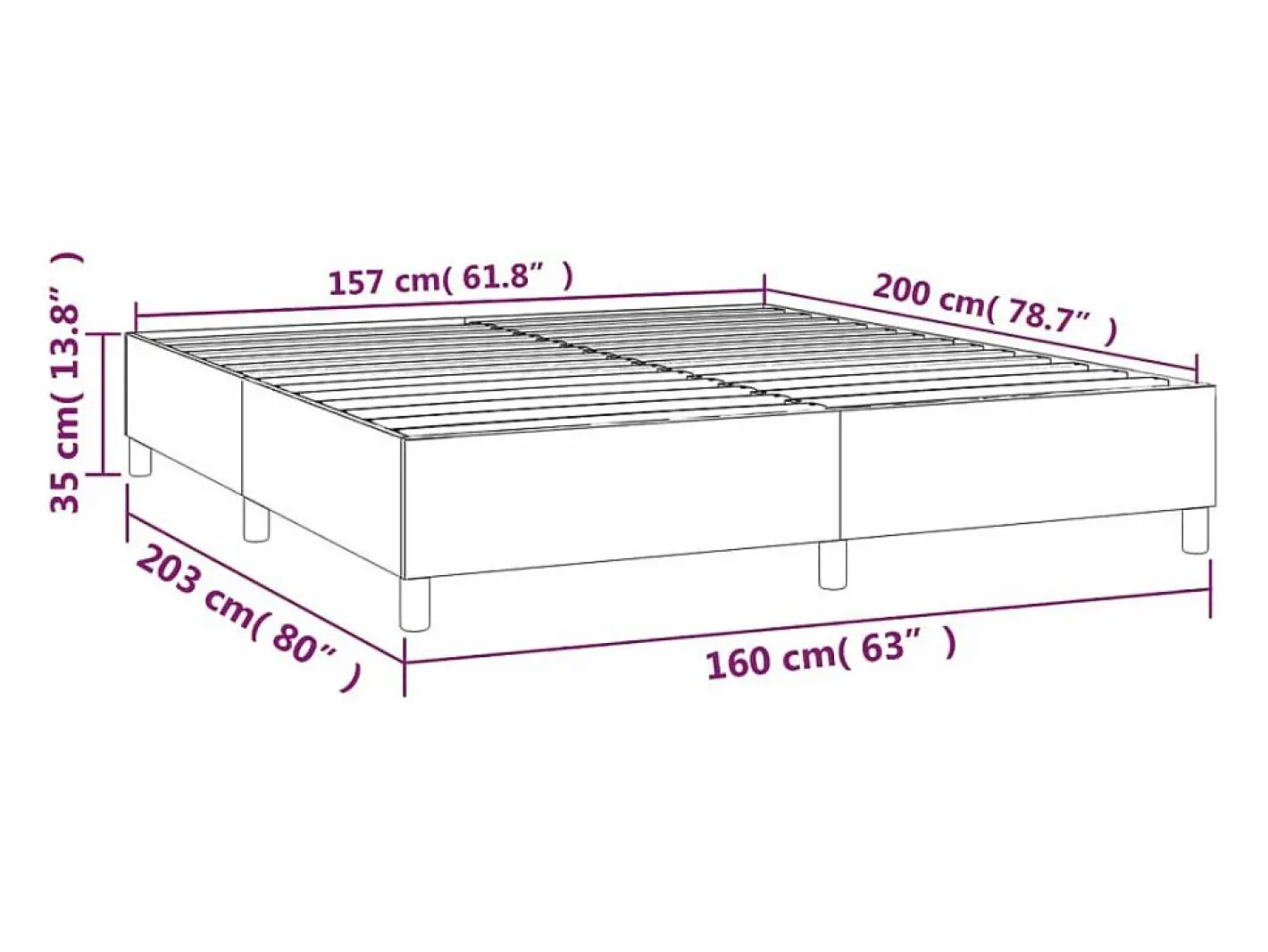 Clicnbuy Estructura de cama box spring tela gris claro 160x200 cm New