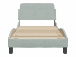 vidaxl Estructura de cama Dover terciopelo claro 90x190 cm Gris Sale