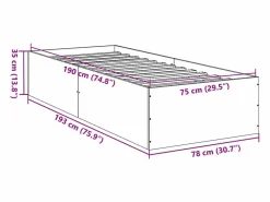 vidaxl Cama Adulto|Estructura de cama sin colchón madera roble Sonoma 75x190 cm