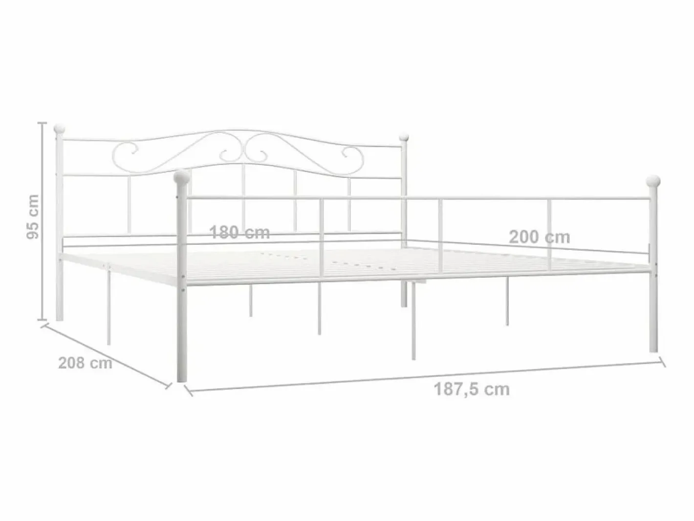 vidaxl Estructura de cama sin colchón metal 180x200 cm Blanco Online