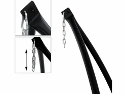 ECD Germany Estructura hamaca columpio sillón soporte metal 220 cm Negro Sale
