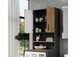 Vicco Estructura para mueble de lavadora antracita/artisan 68x30x103.5 irma Negro Outlet