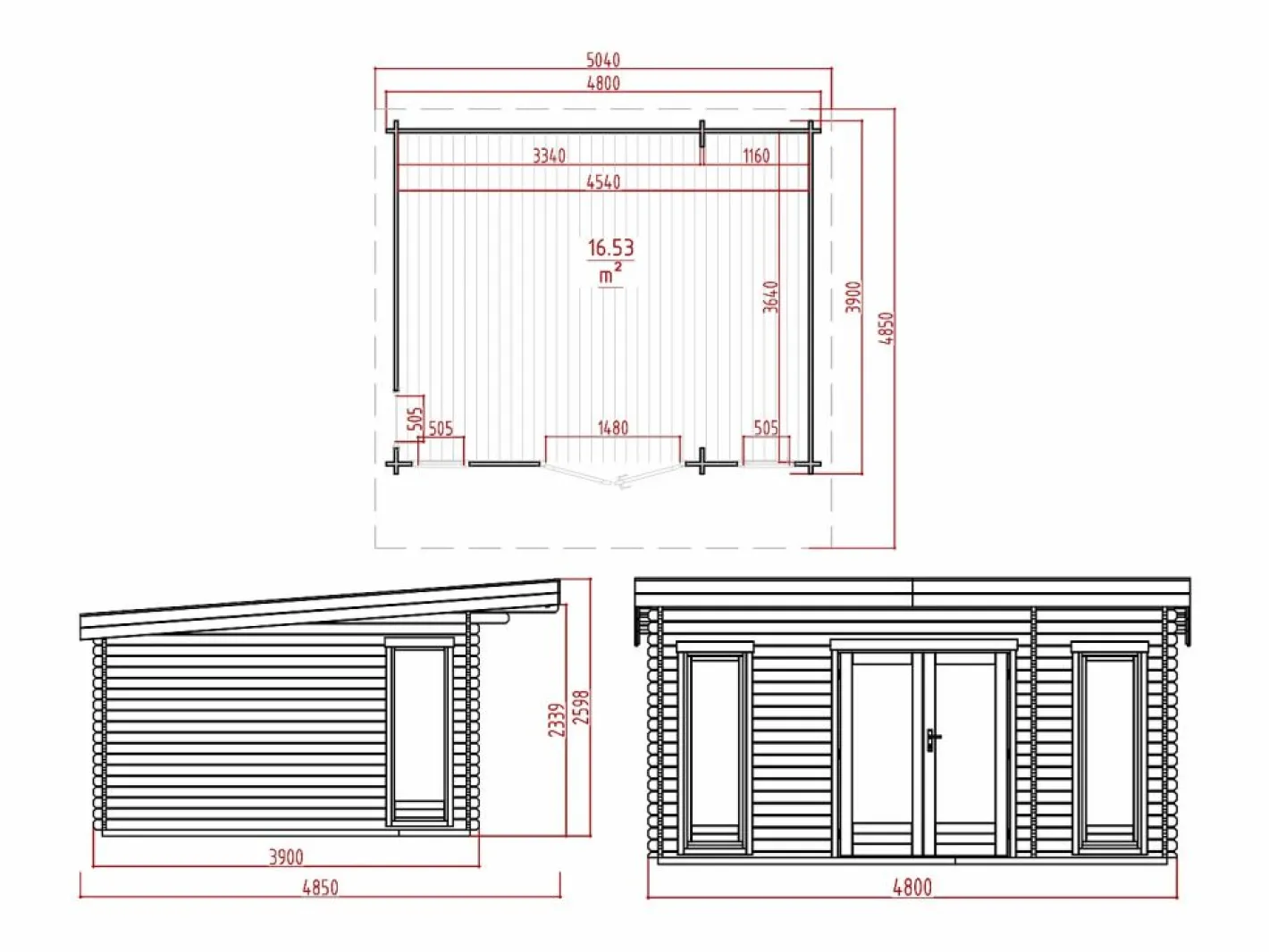 Estudio / oficina de jardín de madera 24,4 m² - Espesor 40 mm - ARBORIA^EXPERTLAND Discount