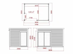 EXPERTLAND Caseta De Jardín|Estudio / oficina de jardín de madera 10,2 m² - Espesor 45 mm - SYLVANA