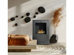 Estufa de bioetanol chimenea biochimenea de suelo LUISA L50xD30xH68 Negro Hot