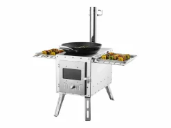 Brasero|Estufa de Leña Portátil SucceBuy para Acampada, Fabricada en Acero Inoxidable con Tubos de Chimenea