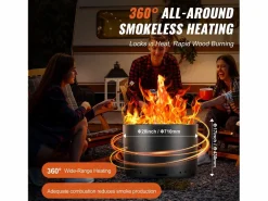 Estufa de Leña sin Humo SucceBuy Bonfire, 710 mm de Diámetro, en Acero Inoxidable^ Online