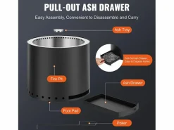 Estufa de Leña sin Humo SucceBuy Bonfire, 710 mm de Diámetro, en Acero Inoxidable^ Online