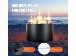 Estufa de Leña sin Humo SucceBuy Bonfire, 710 mm de Diámetro, en Acero Inoxidable^ Online