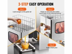 Exprimidor de Jugo de SucceBuy Extractorde Jugo de Comercial 120 W, Exprimidor de Cítricos en Acero Inoxidable con Caja de Filtro Extraíble^ Discount