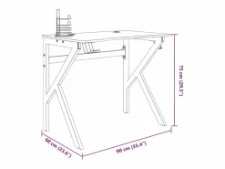 Garden Furniture Mesa Gaming|Faril Escritorio gaming con patas en forma de K 90x60x75 cm