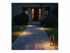 Farol solar para el hogar, 2,2 W, LED, funciona con pilas, IP54, color azafrán corten Marru00f3n