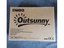 Outsunny Farola carga solar + encendido automático 127x17x17 cm Negro Clearance