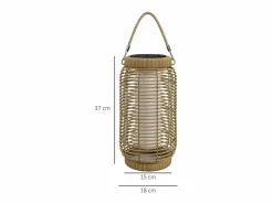 Farolillo solar Ashti luces LED natural Ø18x37 cm^Outsunny Outlet