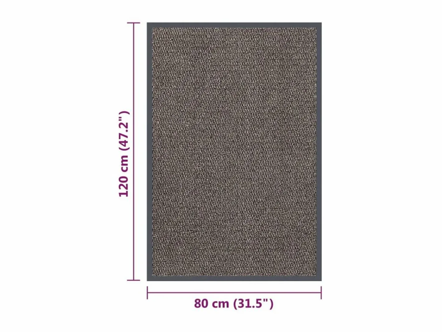 Felpudo de nudo marrón oscuro 80x120 cm ES429849^ Outlet