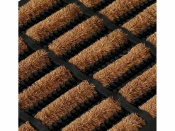 Felpudo rectangular de goma y fibra de coco 45x75 cm ES211809 Marru00f3n Outlet