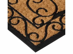Felpudo rectangular de goma y fibra de coco 45x75 cm ES167329 Marru00f3n Online