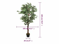 Ficus artificial 1008 hojas 180 cm Verde Online