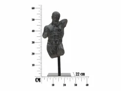Figura decorativa busto de hombre en resina negra Ercole^ Outlet