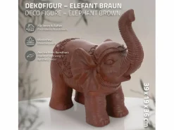 Figura decorativa elefante 36 x 19 x 39 cm marrón de jardín de óxido de magnesio^ML-DESIGN Online