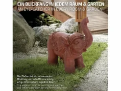 Figura decorativa elefante 36 x 19 x 39 cm marrón de jardín de óxido de magnesio^ML-DESIGN Online