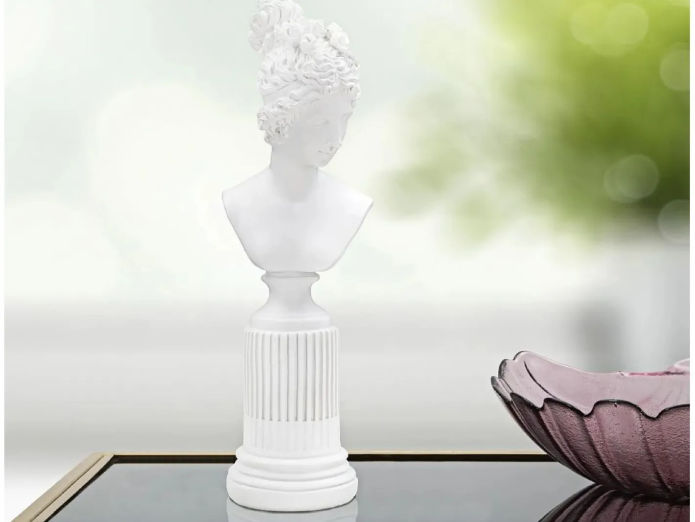 Figura escultura busto clásica de mujer en resina blanca Era Blanco Sale