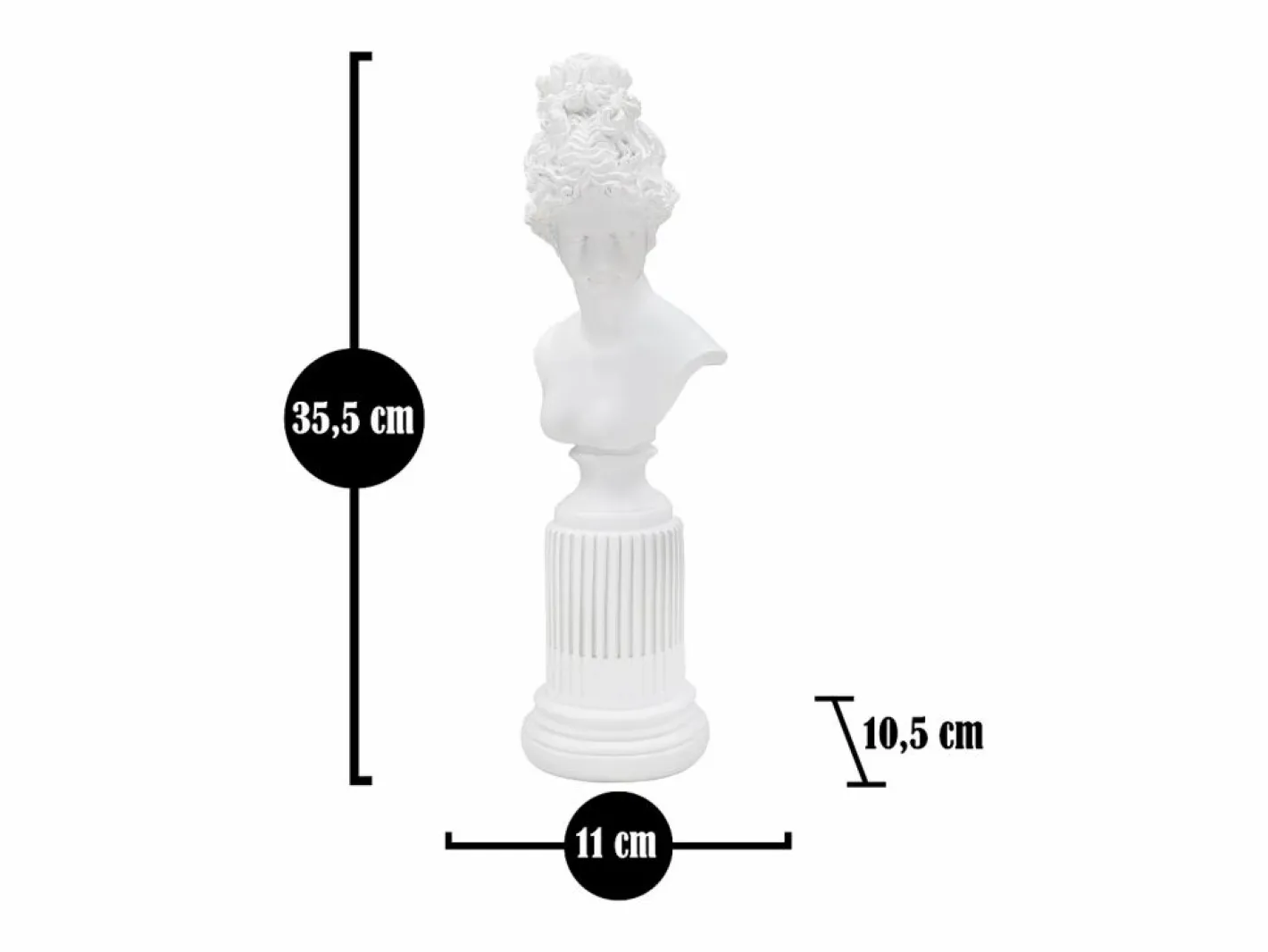 Figura escultura busto clásica de mujer en resina blanca Era Blanco Sale