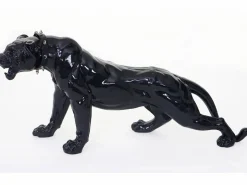 MCW Figurita decorativa pantera con collar, alto brillo con collar Negro Hot