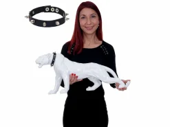 MCW Figurita decorativa pantera con collar, alto brillo con collar Blanco Clearance