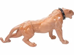 Figurita decorativa pantera con collar, antiguo alto brillo con collar^MCW New