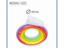Bestway Deportes Náuticos|Flotador Hinchable para Playa o Piscina Rainbow Dreams Swin Tube 105x33 cm con Posavasos