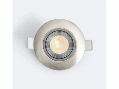 Ledkia Iluminación Exterior|Foco Downlight LED 5W Direccionable Circular Níquel Cepillado Corte Ø 68 mm 3000K Cálido
