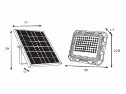 Foco exterior con panel solar. Proyector solar de sobremesa 150 lúmenes. CLARTO^SOLARGEO Outlet