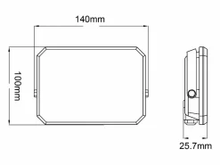 Foco LED exterior , 230 V, 30 W, 4000 K, cobertura lechosa, 3000 lm, 140 x 100 x 25,7 mm Negro Discount