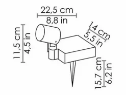 Foco solar LED de suelo de 1,3 W con batería y fotovoltaico, IP65, oscuro Gris Outlet