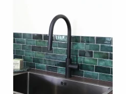 Essebagno Foga Mezclador de fregadero con teleducha extraíble en mate Negro Hot