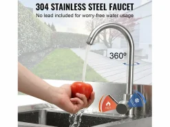 Fregadero de acero inoxidable SucceBuy de un solo seno para uso comercial, 55 x 50 x 95 cm^ Best