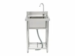 Fregadero de acero inoxidable SucceBuy de un solo seno para uso comercial, 55 x 50 x 95 cm^ Best