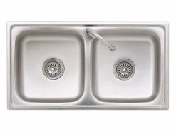 Fregadero|Fregadero de camping doble con grifo de acero inoxidable