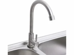 Fregadero|Fregadero de camping doble con grifo de acero inoxidable