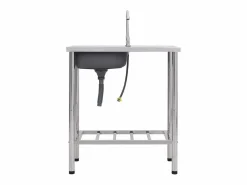 Fregadero de camping individual con grifo de acero inoxidable Plateado Hot