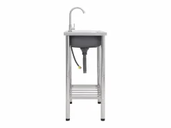 Fregadero de camping individual con grifo de acero inoxidable Plateado Hot