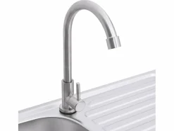 Fregadero de camping individual con grifo de acero inoxidable Plateado Hot