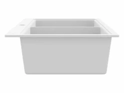 Fregadero de cocina bajo encimera de granito crema con doble cubeta^ Hot