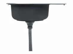 Fregadero de cocina con colador y sifón ovalado de acero inoxidable Plateado Discount