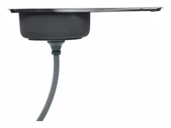 Fregadero de cocina con colador y sifón de acero inoxidable Plateado